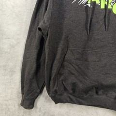PORT & COMPANY Hoodie Fleece SMALL Men Casual Print Pullover Fall Winter Gray