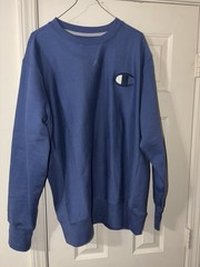 Champion Adult Sizing Iconic Embroidered Crewneck Sweatshirt – BLUE – XL