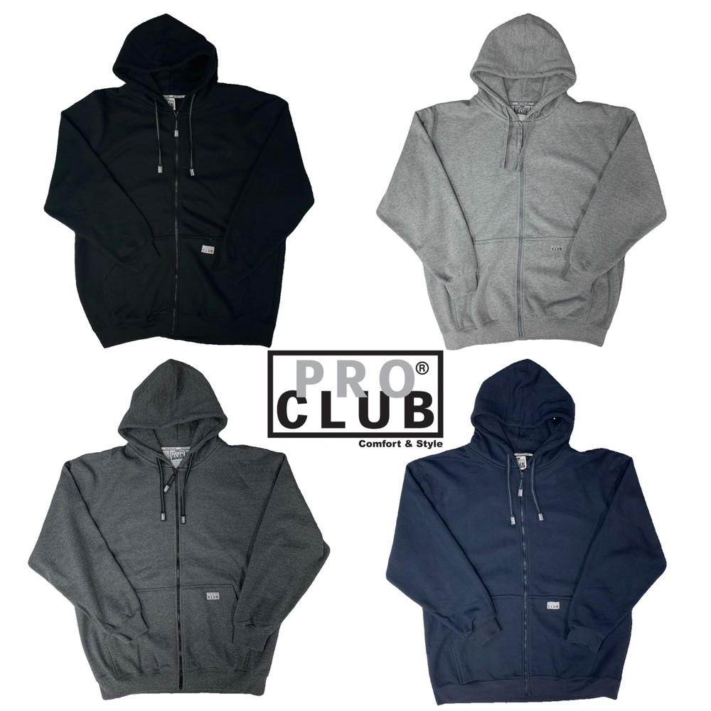 Pro Club Men’s Heavyweight Full Zip Fleece Hoodie