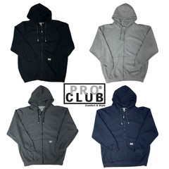 Pro Club Men’s Heavyweight Full Zip Fleece Hoodie