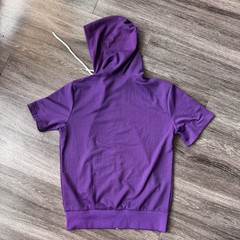 Lars Amadeus Men’s Short Sleeve Hoodie Purple Full Zip Jacket Hood