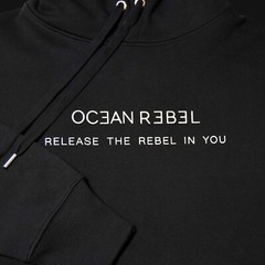 Ocean Rebel Designer Sustainable Relaxed Hoodie Black Sweatshirt Size S