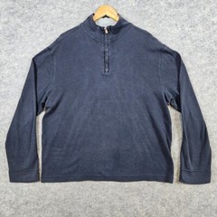 Banana Republic Dark Blue 1/4 Quarter Zip Size XL Pullover 100% Cotton WORN IN