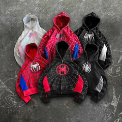 Spider Hoodie Mens Zip Up Long Sleeve Comic Superhero Mask Hoodie Jumper S-XXL