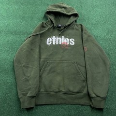 Vintage Etnies Hoodie Mens L Green Y2K Skater Skate Baggy Grunge Punk Sweatshirt