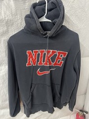 Nike Men’s M Medium Black Hoodie Red Pullover *USA SELLER FREE SHIPPING* Used