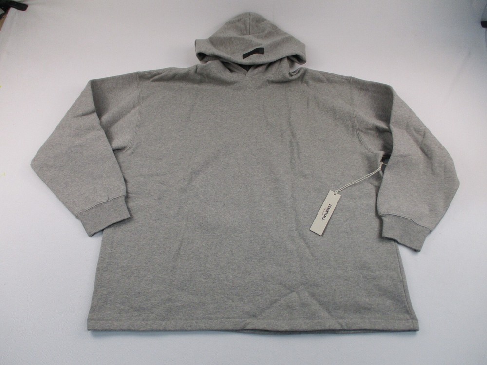 Fear of God Essentials Relaxed Hoodie Sweater Mens XL Gray Dark Oatmeal