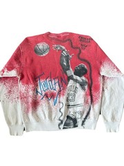 90s Rare VTG Michael Jordan Magic Johnson T’s Crewneck Sweatshirt Bulls NBA XL