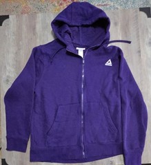 Reebok Purple Full Zip Hooded Sweatshirt Jacket Men L