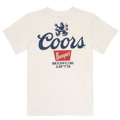 Coors Banquet Premium Heavyweight Front Pocket & Back-Print T-Shirt White