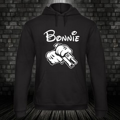 Bonnie Clyde Hoodie Hooded Pullover Partner Couple Black Valentines Day XXS-5XL
