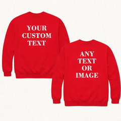 Personalised Photo and Text Sweatshirt, Custom Front & Back Jumper, Custom Gift