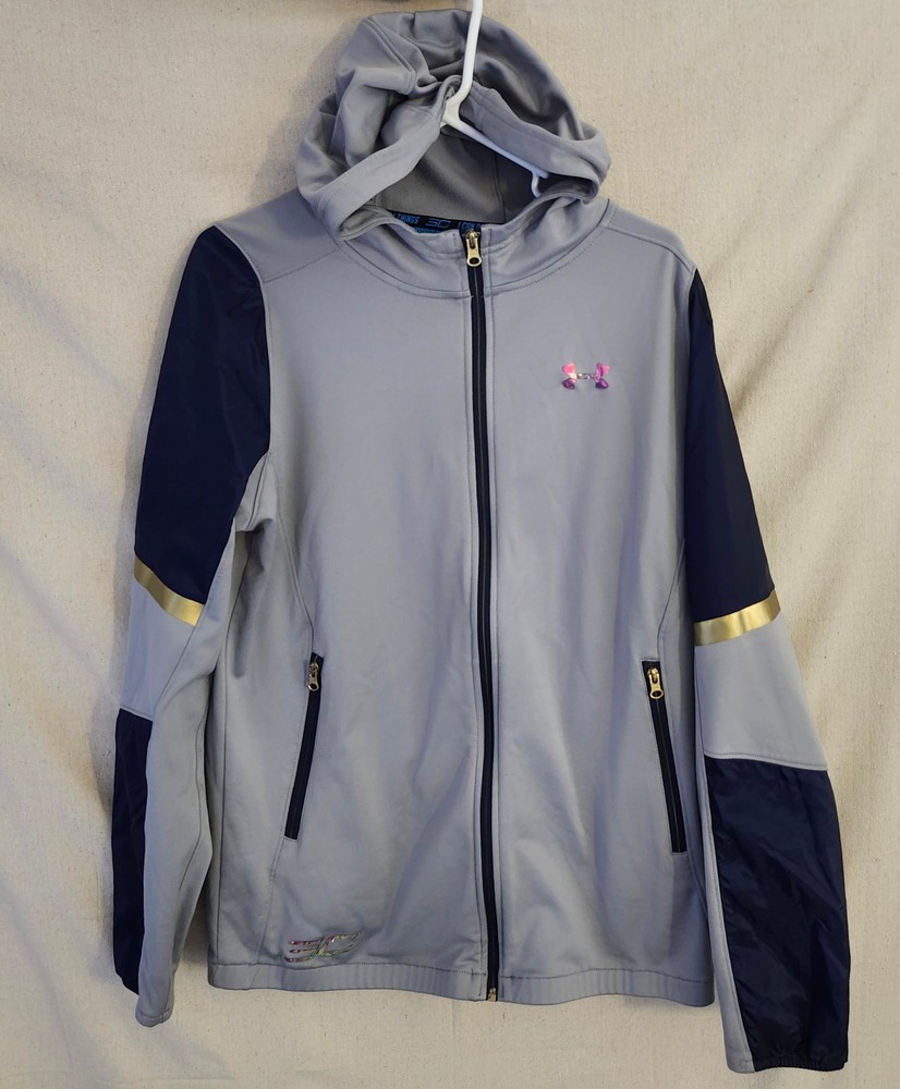 Under Armour Steph Curry SC Athletics Full Zip Hoodie Jacket Gray Navy Men’s M