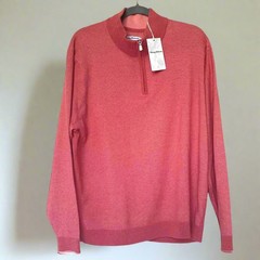 Tommy Bahama Coolside IslandZone Half Zip Sweater XL Coral Moisture Wicking