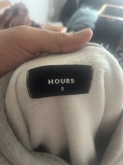 Heather Light Gray Hours Brand Drop Shoulder Hoodie Small Size Relaxed Oversize