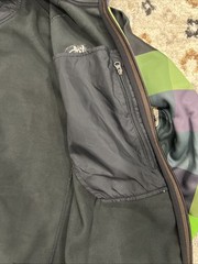 The North Face Hoodie Mens Small Green Purple Plaid TNF Apex Full Zip Softshell