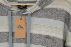 Quiksilver Hoodie Men’s XXL Gray Quarry Striped Pullover Hooded NWT QSM45FT080