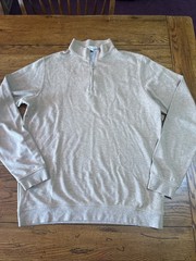 Peter Millar Pullover Sweatshirt Mens M Beige Long Sleeve 1/4 Golf P39