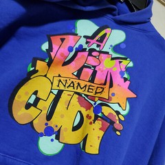 Kid Cudi Hoodie Mens Large Blue A Kid Named Cudi Music Rap Hip Hop Grafiti