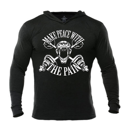 Iron Gods Make Peace W/ The Pain Hoodie Bodybuilding Gym Pullover Workout