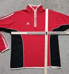 Vintage 90s Adidas Soccer Deep Pile Fleece 1/4 Zip SweatShirt Mens Sz M Red