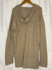 PAKA Royal Alpaca Hooded Sweater XL Sustainable Minimalist Pullover Beige