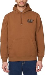 Cat Men’s Hooded Pullover Sweatshirt, Brown, Size S