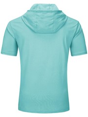 Men’s Summer Hoodie Short Sleeve Cotton Shirts Casual Sport Quick Dry Sweatshirt