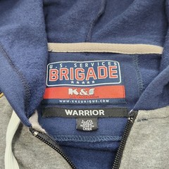 US Services Brigade United States Navy Military Zip Hooded Sweatshirt Large Mens