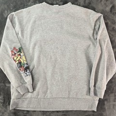 Marvel Comics Retro Avengers Sweatshirt Gray Pullover Graphic Sleeve Large L