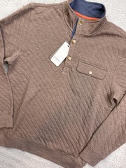 Goodfellow & Co Sweatshirt Mens Small Brown Quilted 1/4 Snap Mock Pullover NWT