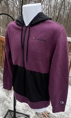 Champion Men’s Sz S Half Zip Fleece Lined Hoodie Sweatshirt Plum Port K-761