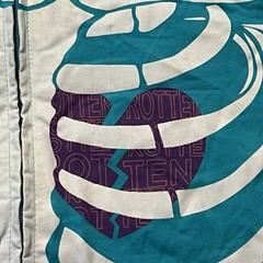 LRG Dead Serious Skeleton Hoodie Mens 2XL Blue Teal Full Zip Vtg Y2K Hip Hop C7