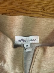 Peter Millar Pullover Sweatshirt Mens M Beige Long Sleeve 1/4 Golf P39