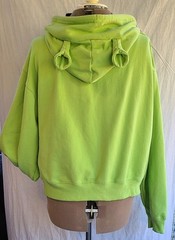 Shrek Movie Lime Green hoodie embroidered lettering and 3D ogre ears Adult XL