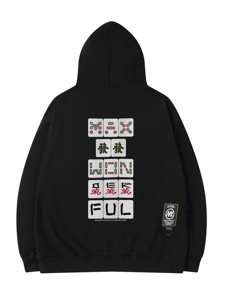 Niepce Majhong Graphic Hoodie Streetwear Sweatshirt for Men
