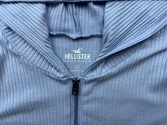 Hollister Hoodie Teens S Blue Full Zip Hooded Tagless Lightweight Slim Fit