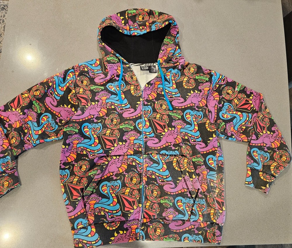 Vintage Volcom Creatures Snakes And Dragons Hoodie Y2K