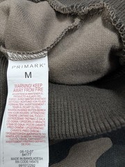 Primark Men’s Medium Camouflage Pullover Hoodie with Ribbed Shoulder Detail