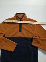 New Sonoma 1/4 Zip SuperSoft Artic Fleece Pullover Mens Small Navy/Copper