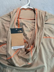 North Face Men’s Summer LT Hoody Hoodie Sun Shirt Long Sleeve Medium Khaki Stone