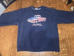 Pluma Heavyweight Fleece Sweatshirt Red White Blue Stars And Stripes Large Navy