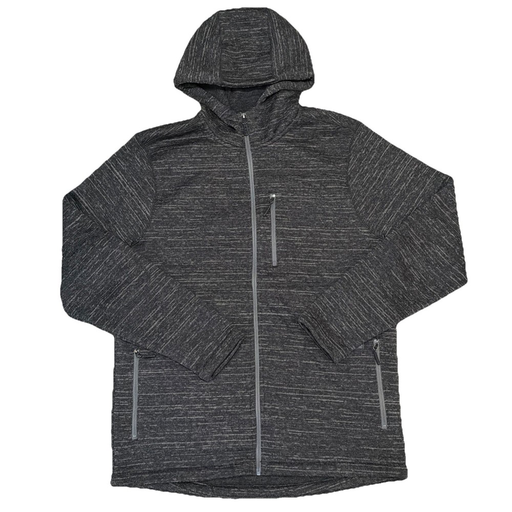 Roark Full Zip Hoodie Mens Large Charcoal Grey Excellent Space Dye RF196