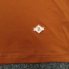 Burlebo Hoodie Men Small Orange Rust Pullover Hooded Performance Hiking Outdoors