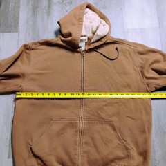 LL Bean Katahdin Iron Works Hoodie Mens Large Brown Sherpa Lined Full Zip Jacket