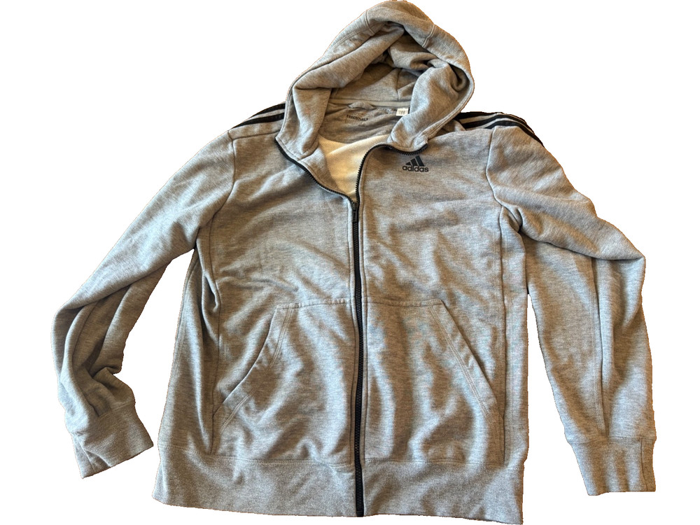 Adidas Sport Essentials Gray Full-Zip Hoodie Size L FREE SHIPPING!