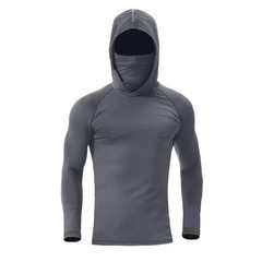 Men Hoodie Long Sleeve T-Shirts, UPF 50+ Sun Protection Hooded
