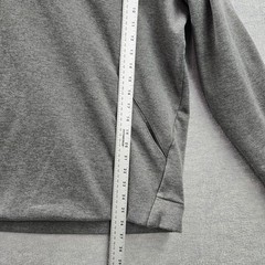 Nike Men Hoodie L Gray Fleece Dri-Fit Activewear Logo Long Sleeve