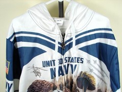 US Navy United States Navy Veteran AOP Full Zip Hoodie Size XL NWT