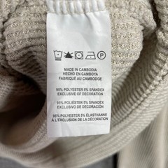 Rainforest Hoodie Mens L Waffle Knit Cream Oatmeal Thermal Pullover Stretch
